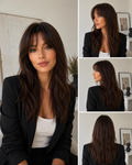 Peluca de Cabello Natural Castaño Chocolate con Ondas Suaves