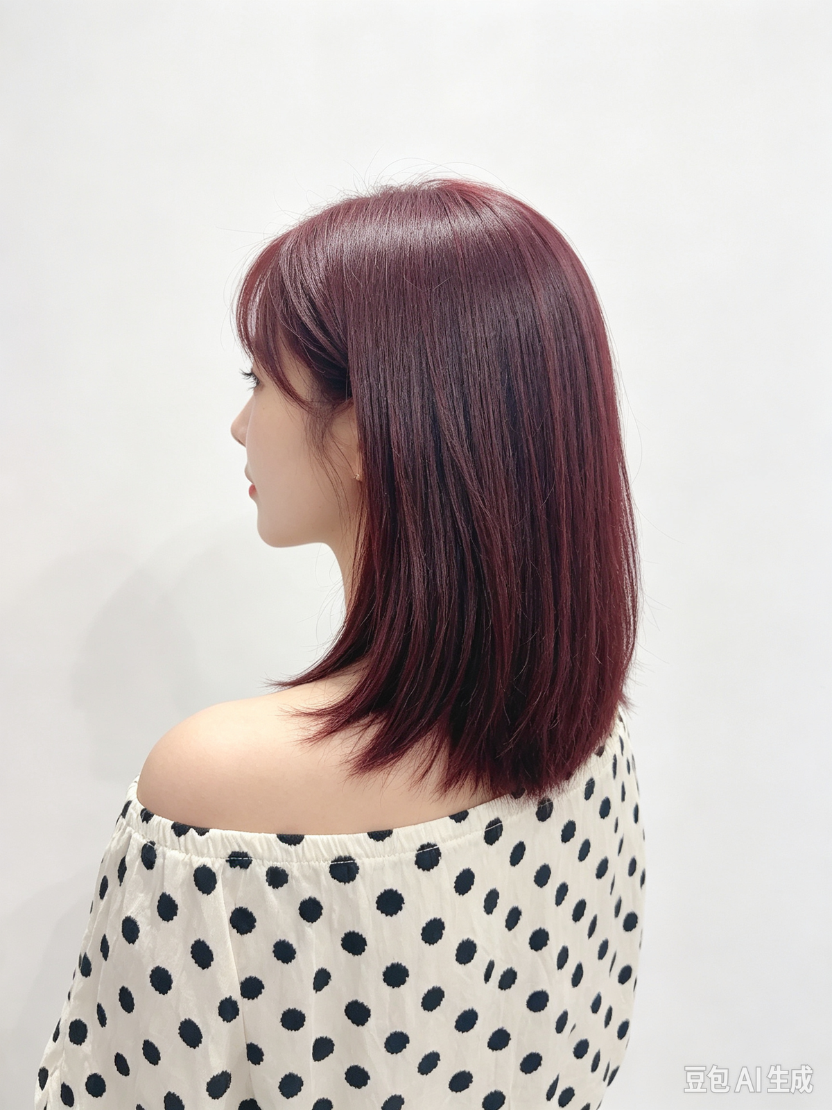 Peluca Bob Borgoña 12 Pulgadas con Flequillo, 100% Cabello Humano