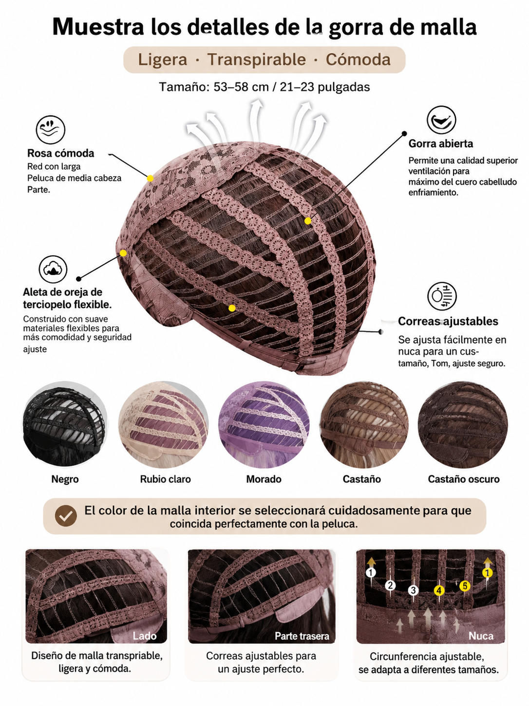 Peluca Sintética Bob Rubia en Capas