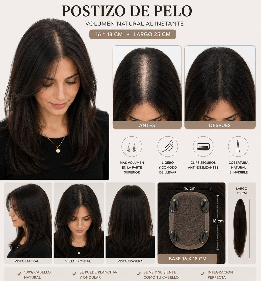 Topper de Pelo Natural 16x18 (25 cm)