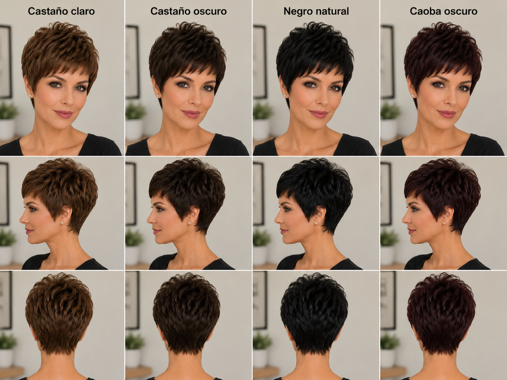 Peluca Corta Estilo Pixie Natural
