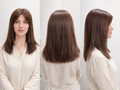 Peluca Cabello Natural Media Melena Lisa Castaño