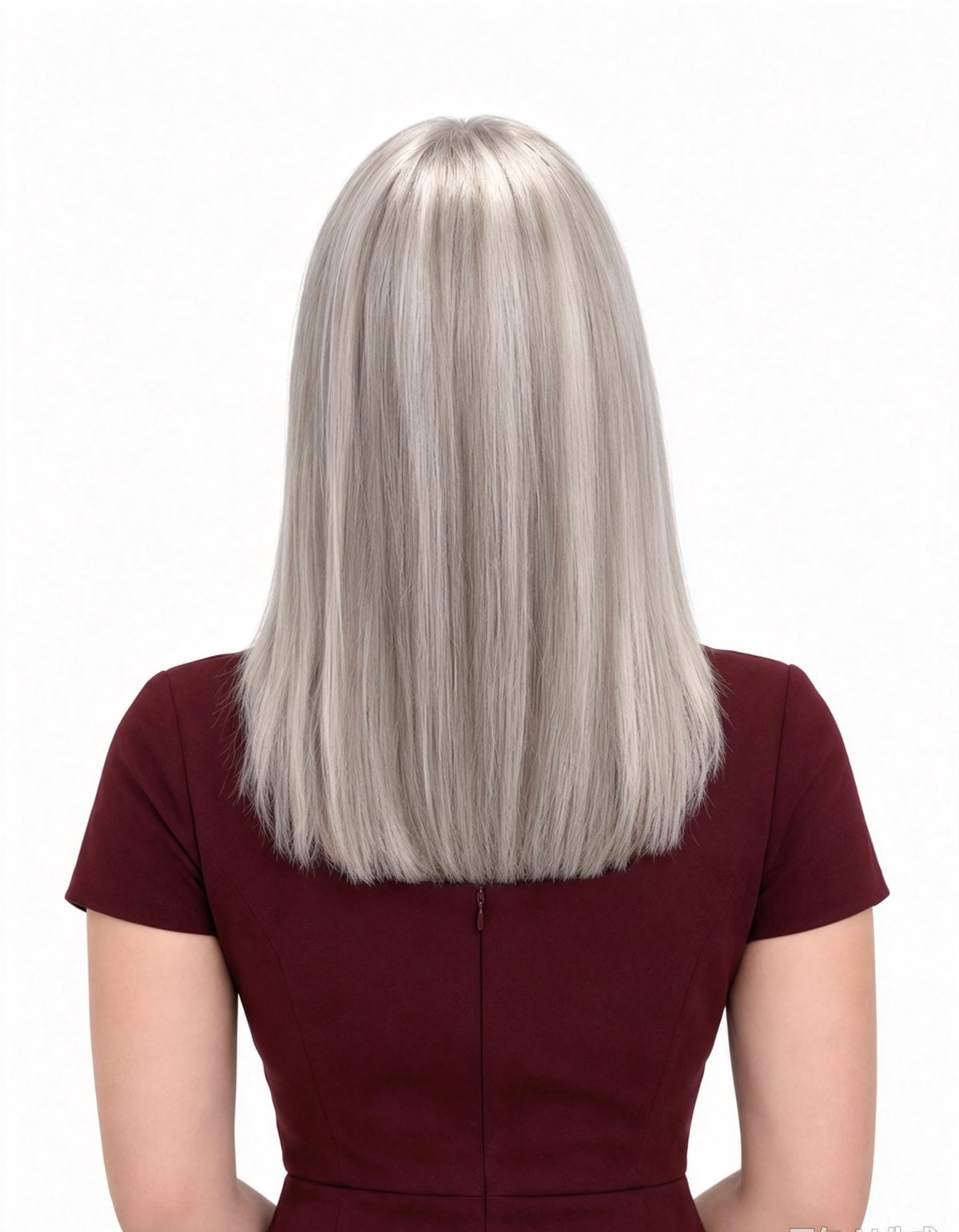 Peluca de cabello humano 12 pulgadas gris con mechones | Encaje frontal 13×4 + parte trasera fabricada a máquina | Bandas anchas ajustables