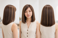 Peluca Cabello Natural Liso con Mechas