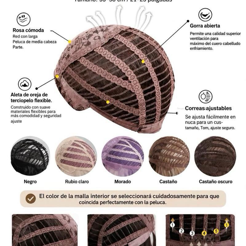 BOB LISO 12” Raíces oscuras Look natural Peluca de fibra sintética suave y ligera con corte moderno y elegante para un look natural