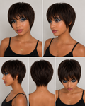 Peluca Natural Pixie con Flequillo Desfilado