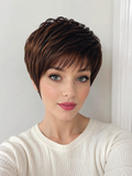 Peluca Natural Pixie con Capas y Volumen