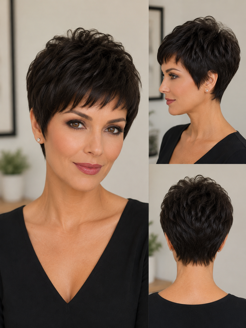 Peluca Corta Estilo Pixie Natural